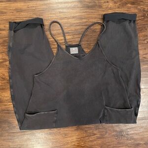 Free people hot shot onesie in washed black size S